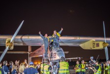 Solarimpulse landed at JFK - Bertrand Piccard & André Borschberg
