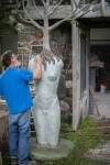Roy Kanvit working on one of his new sculptures