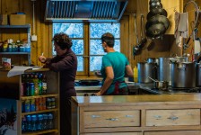 Patricia cooking the dinner