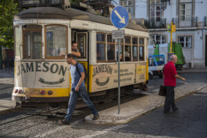 Locals on their way to work.
