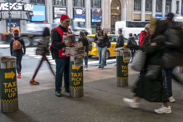 Every early morning "New York AM - Good morning". I think I was the only one who said good morning and each time he smiled.