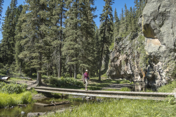 Enjoying a wonderful hike at the Valles Caldera.