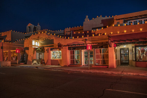 Part of the La Fonda Hotel at the Plaza.