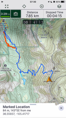 Gaia GPS and a Garmin inReach are two important safety devices (with backup batteries.