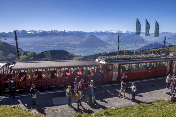 Train arrived at Rigi Kulm 1798müM / 5900ft